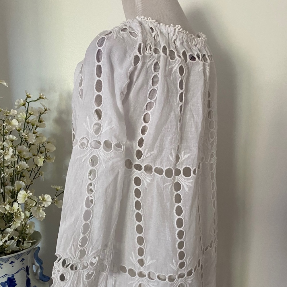 Gretchen Scott Heidi White Eyelet Cover Up Dress - Picture 6 of 8